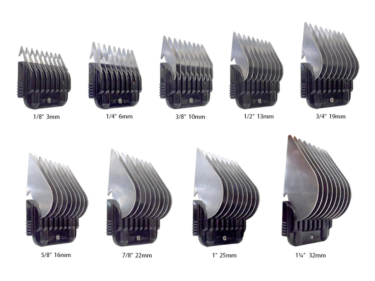 9 Pack Clipper Comb Guides - Masterclip