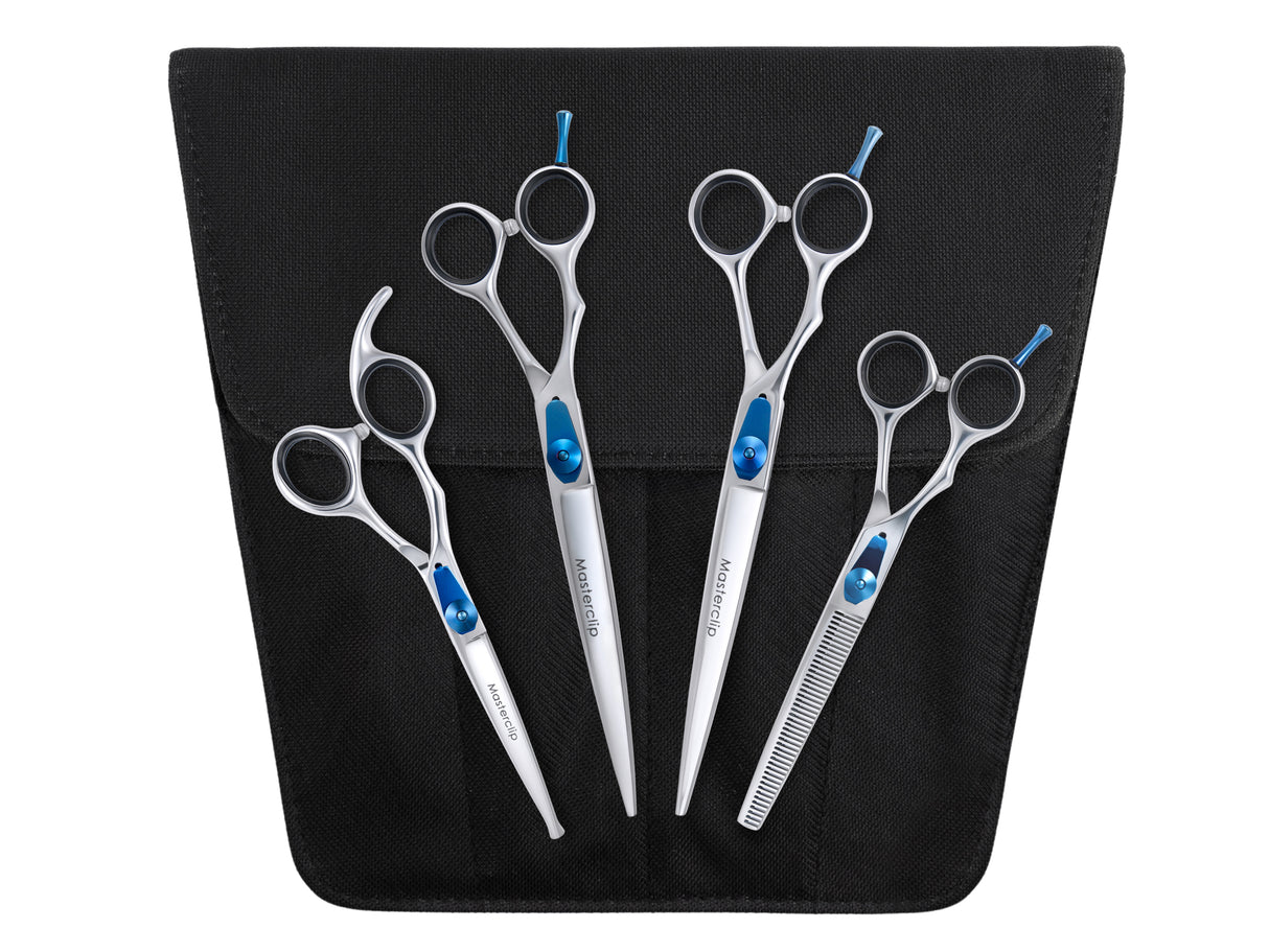 ESSENTIALS - Set of 4 Dog Grooming Scissors with FREE storage wallet | Left Handed