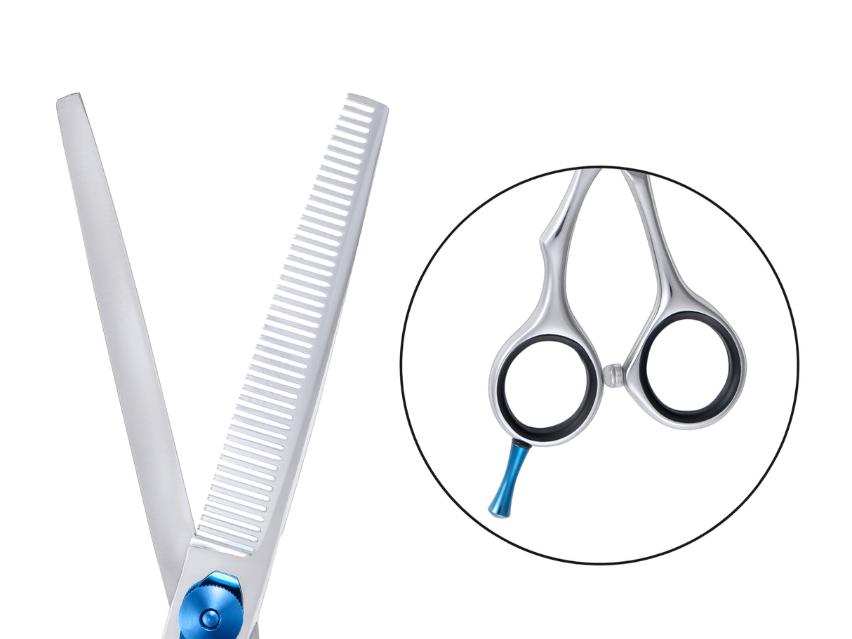 ESSENTIALS - 6.5" Square Edged Safety Thinning Scissors | Left Handed