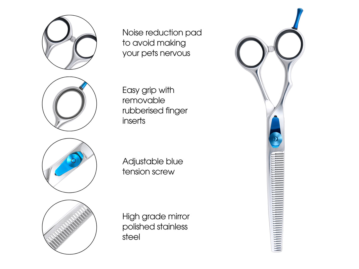 ESSENTIALS - 6.5" Square Edged Safety Thinning Scissors | Left Handed