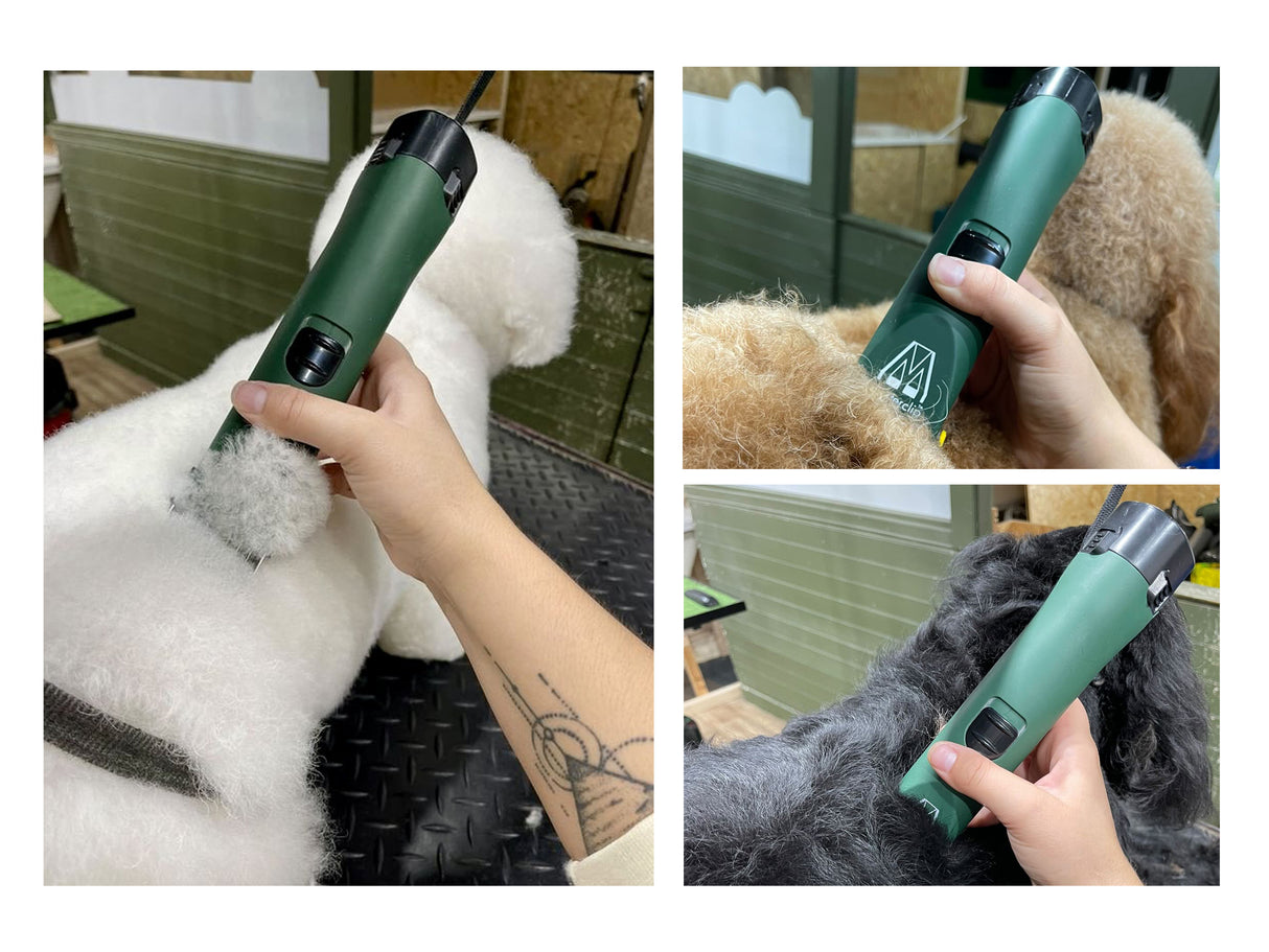 Cordless Home Grooming Starter Pack - MD Roamer Dog Clipper & 10 Blade with 4 Metal Comb Guides, Slicker Brush & Bull Nose Scissor. FREE Metal Comb & Clipper Oil