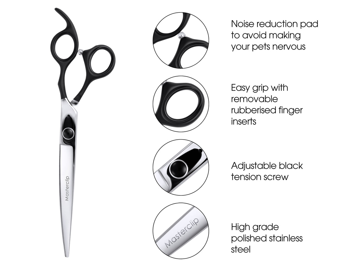 ONYX - 7.5” Premium Curved Dog Grooming Scissors / Shears | Right Handed