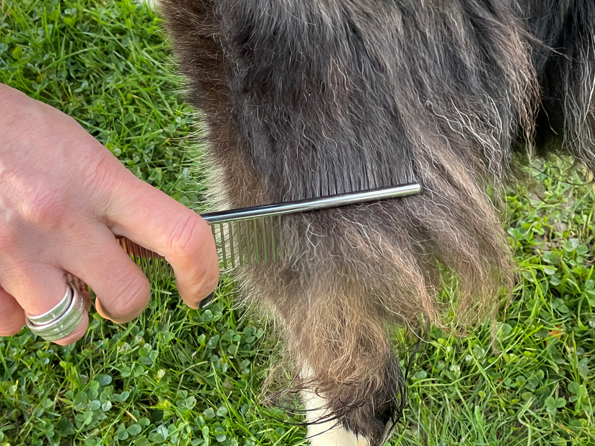 7" Metal Combination Grooming Comb for Dogs - Silver