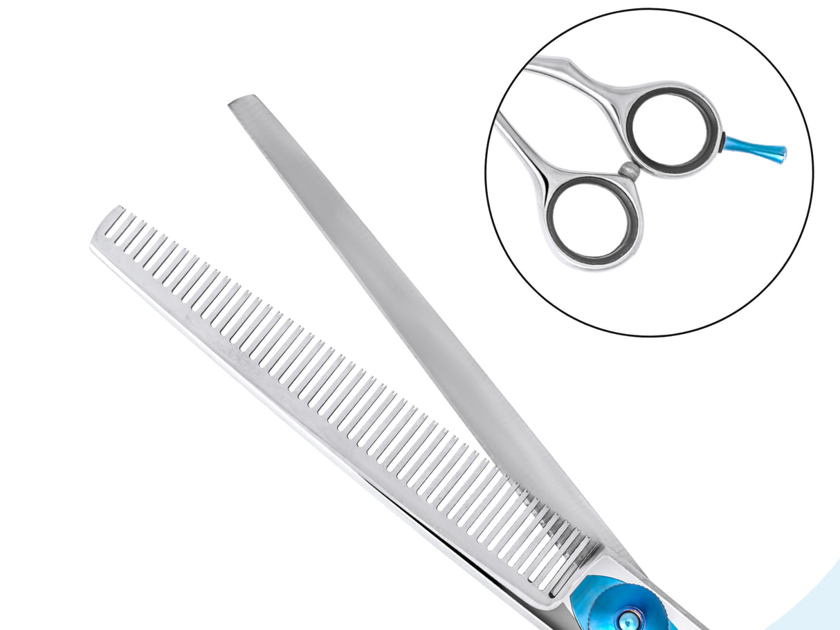 ESSENTIALS - 6.5" Square Edged Safety Thinning Scissors | Right Handed