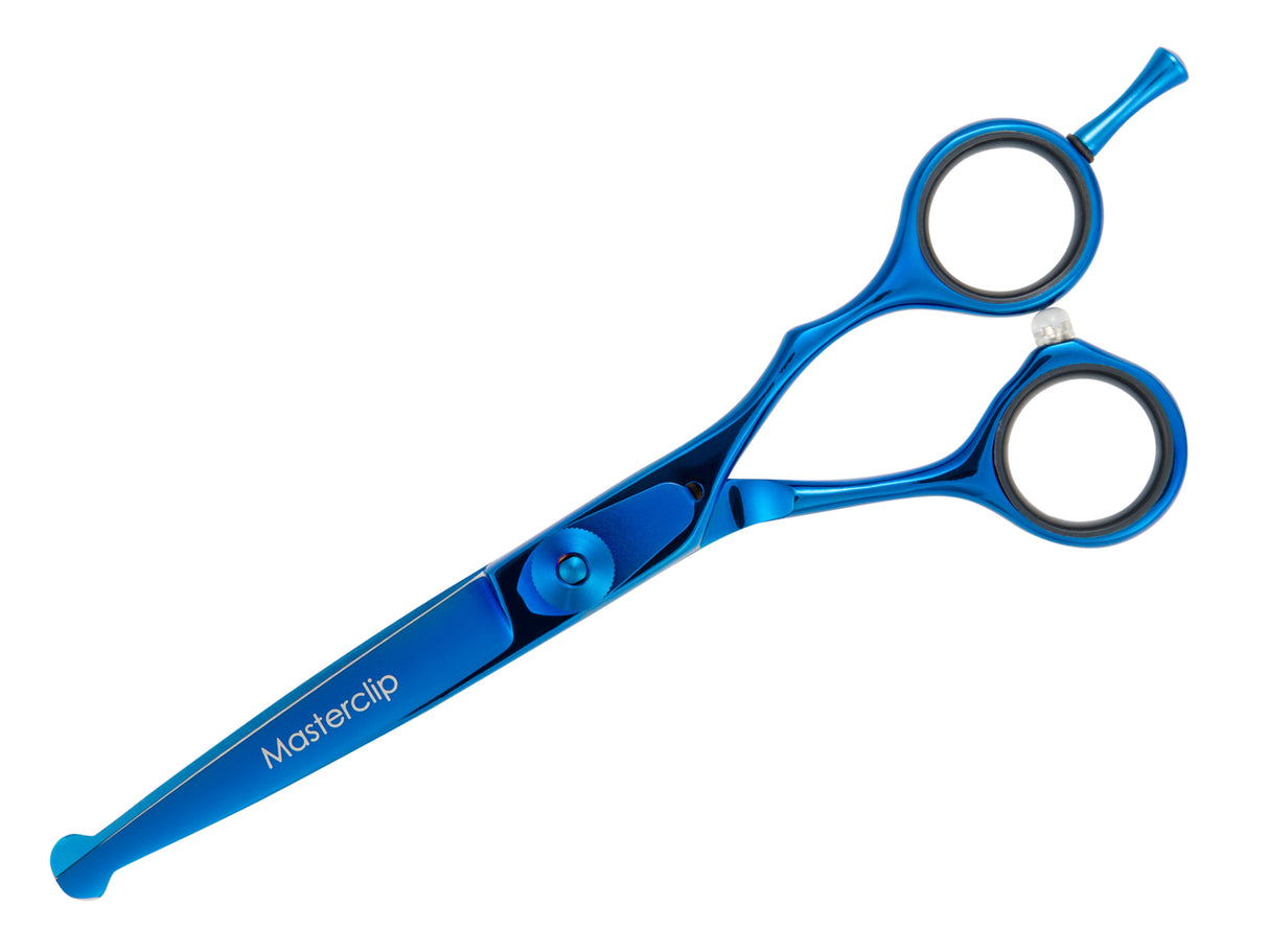 TOPAZ - 6” Premium Bull Nose High Gloss Blue Dog Grooming Scissors Shears | Right Handed