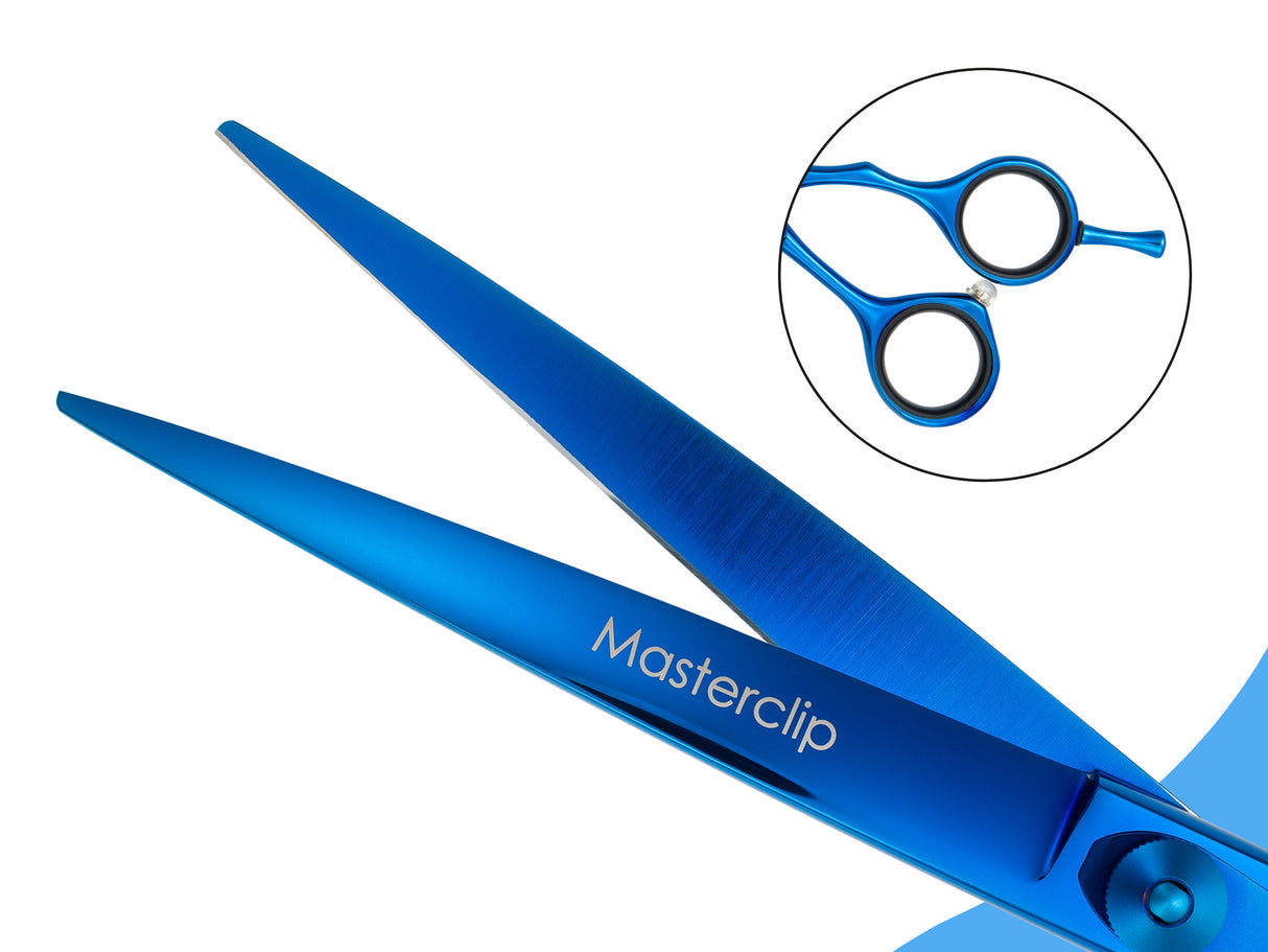 TOPAZ - 7.5” Premium High Gloss Curved Dog Grooming Scissors / Shears | Right Handed