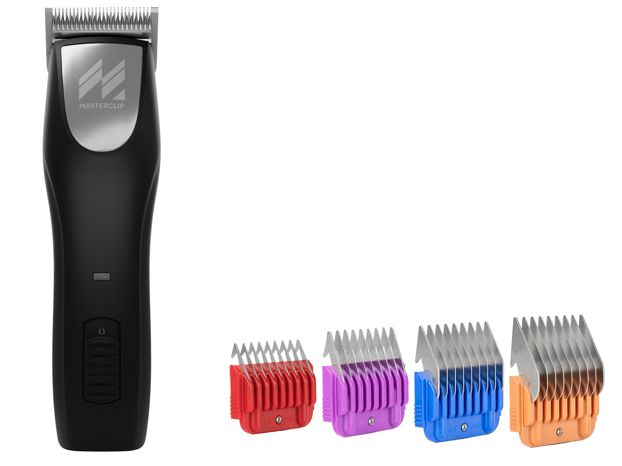 Cordless PRO A5 Dog Clipper with Number 10 Blade, 4 Metal Comb Guides & 2 Batteries - Powerful Everyday Professional Clipper