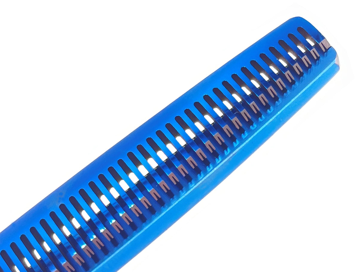 TOPAZ - 6.5” Premium High Gloss Blue Thinning Dog Grooming Scissors Shears | Right Handed