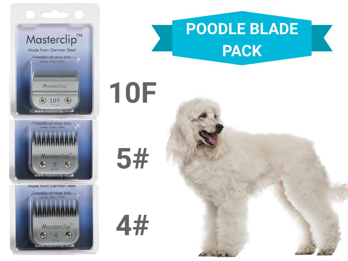 Triple Clipper Blade Pack for Poodles (10F, 4, 5) Masterclip