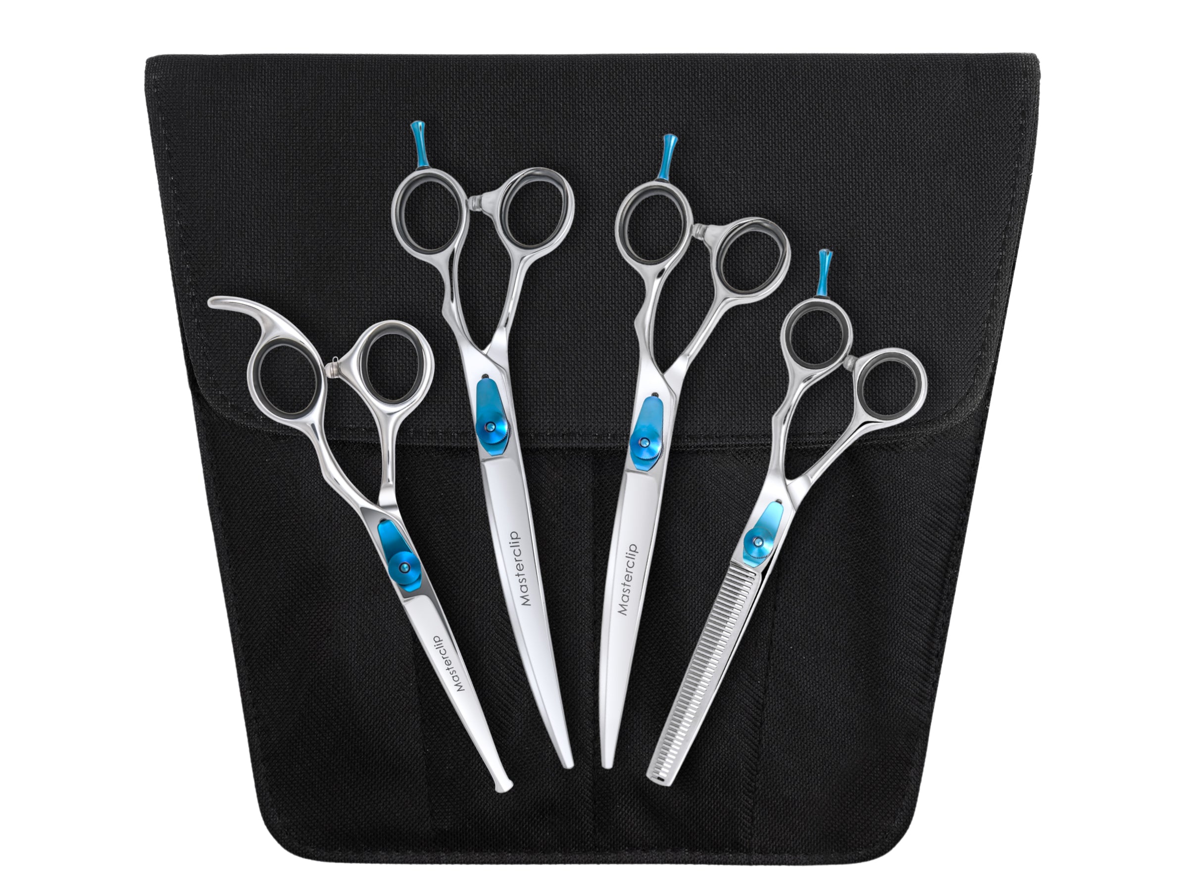 ESSENTIALS Set of 4 Dog Grooming Scissors with FREE storage wallet Masterclip