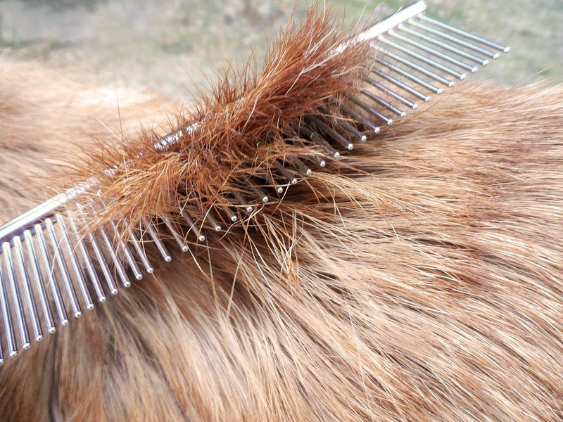 7" Metal Combination Grooming Comb for Dogs - Silver