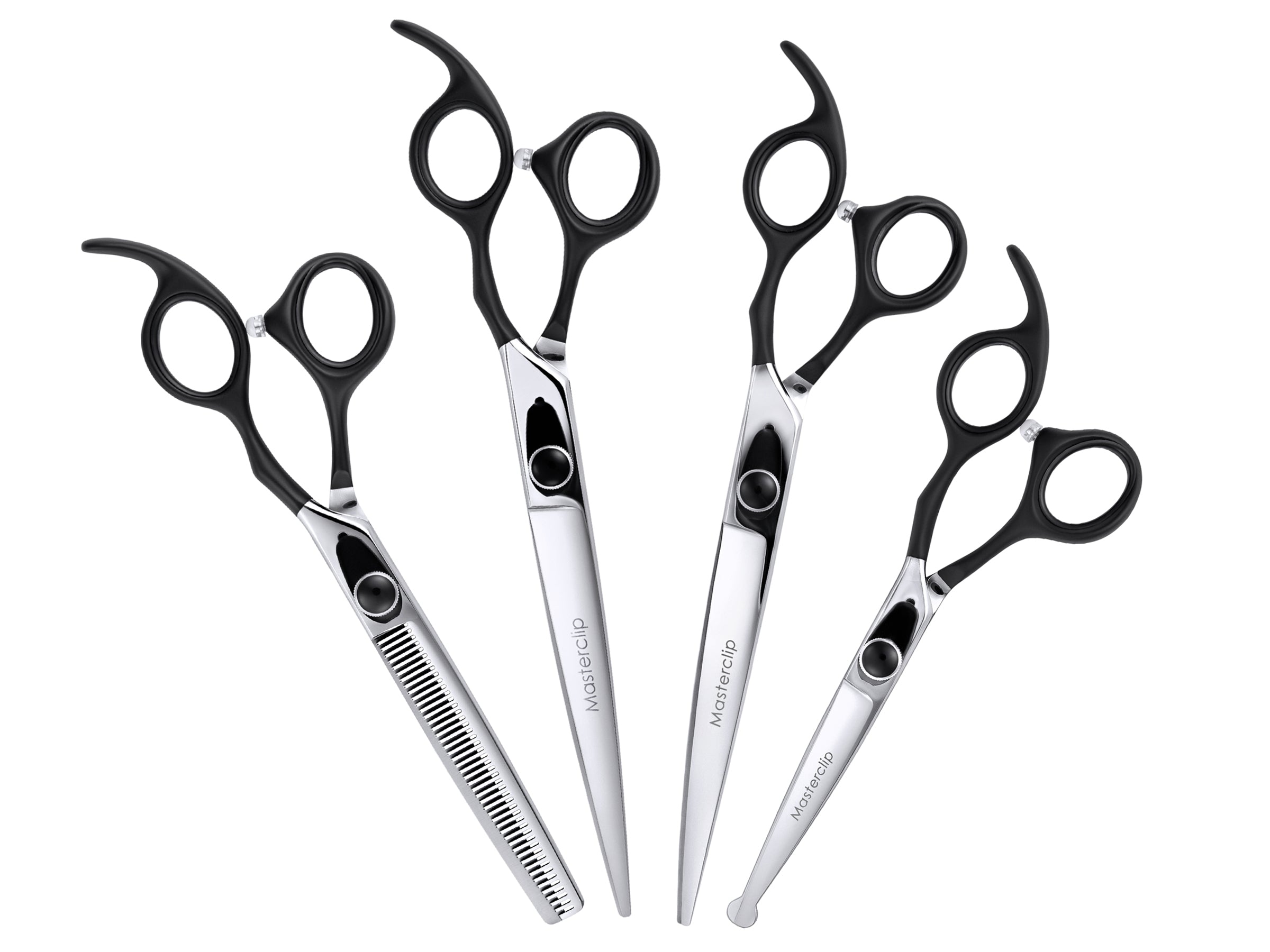 ONYX Set of 4 Dog Grooming Scissors with FREE storage wallet Right Masterclip