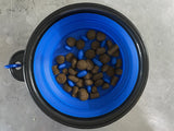 Collapsible Slow Feeding Travel Bowl with Carabiner Clip - Blue