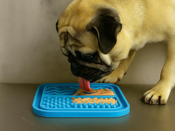 Small Anxiety Reducing Slow Feeding Lick Mat - Blue