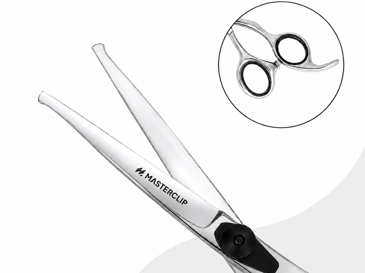ESSENTIALS - Set of 4 Dog Grooming Scissors | Right Handed BLACK with FREE storage wallet