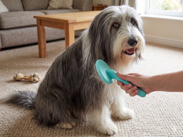 Bearded Collie Super Slicker Brush with Flexi-Pins