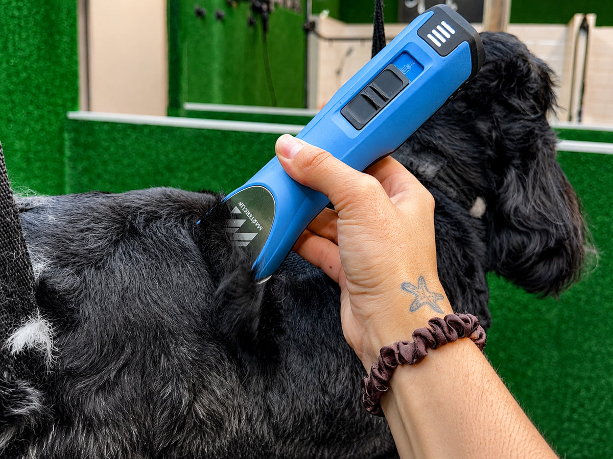 Cordless MAX Dog Clipper with Number 10 Blade, 4 Metal Comb Guides & 2 Batteries- Premium All-Day Professional Cordless Clipper