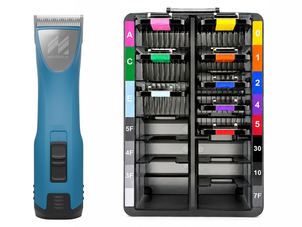 Springer Spaniel Dog Clipper Set - Cordless MAX with 8 Comb Guides