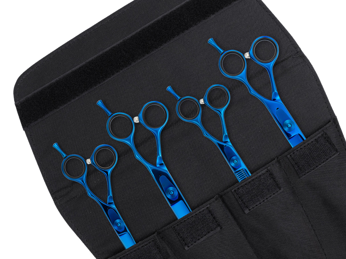 TOPAZ - Set of 4 Dog Grooming Scissors | Right Handed with FREE storage wallet