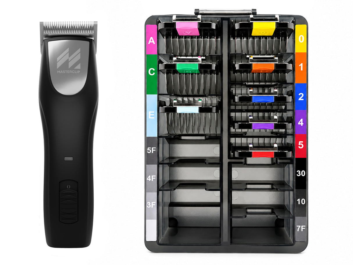 Cocker Spaniel Dog Clipper Set - Cordless PRO with 8 Comb Guides