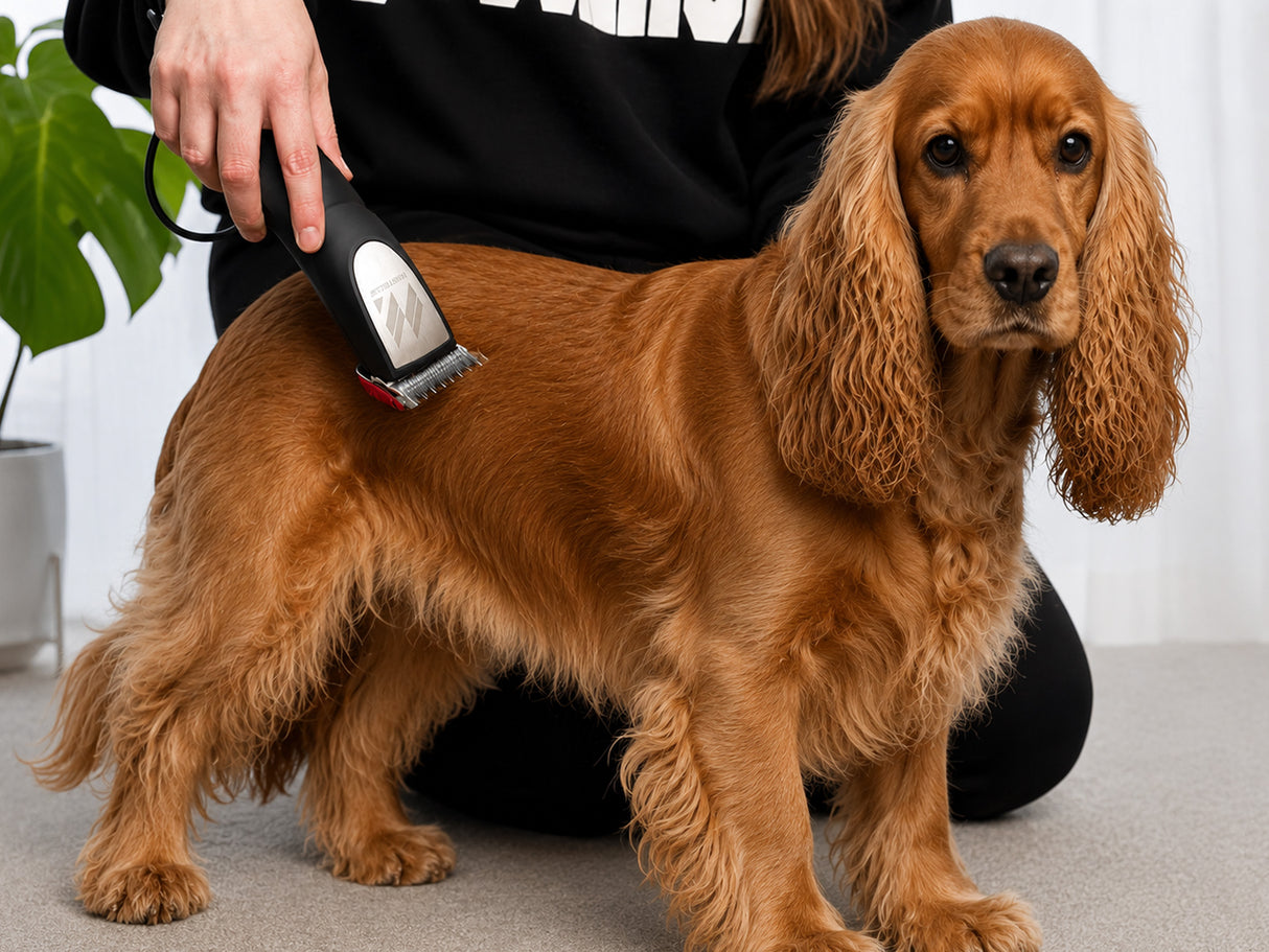 Cordless PRO A5 Dog Clipper with Number 10 Blade, 4 Metal Comb Guides & 2 Batteries - Powerful Everyday Professional Clipper