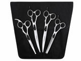 ESSENTIALS - Set of 4 Dog Grooming Scissors | Right Handed BLACK with FREE storage wallet