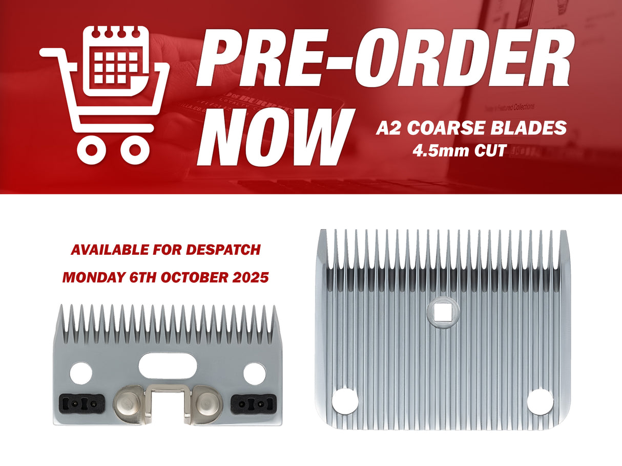 A2 Coarse Blade 4.5mm Cut Ideal for Pink Skin and Show Horses - Fits Masterclip HD Roamer, Hunter & V-Series