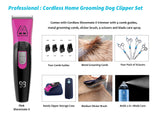 Professional | Pink Cordless Home Grooming Dog Clipper Set