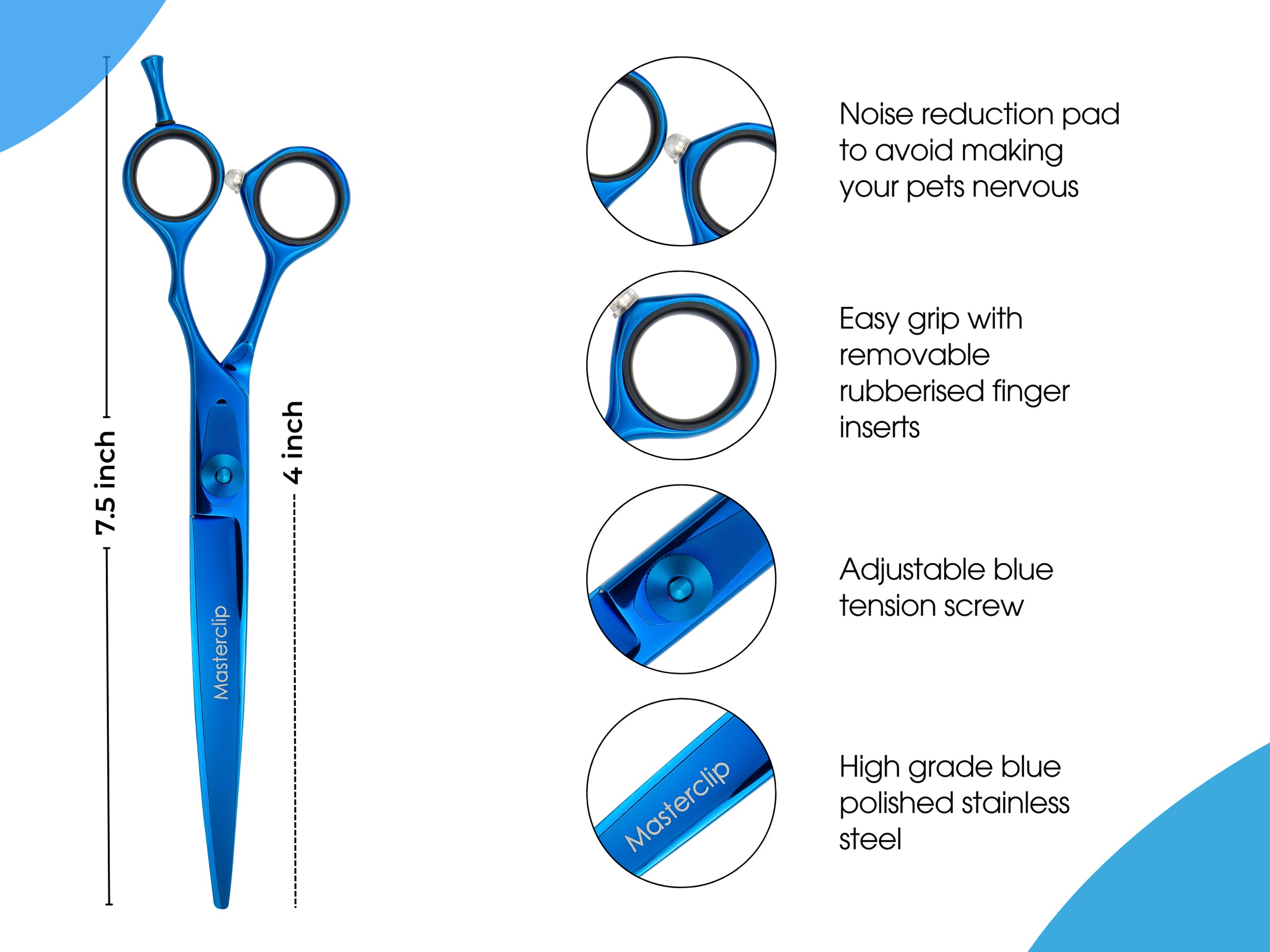 Curved dog clearance grooming scissors